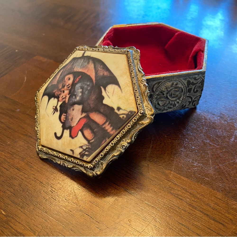 Vintage metal trinket box